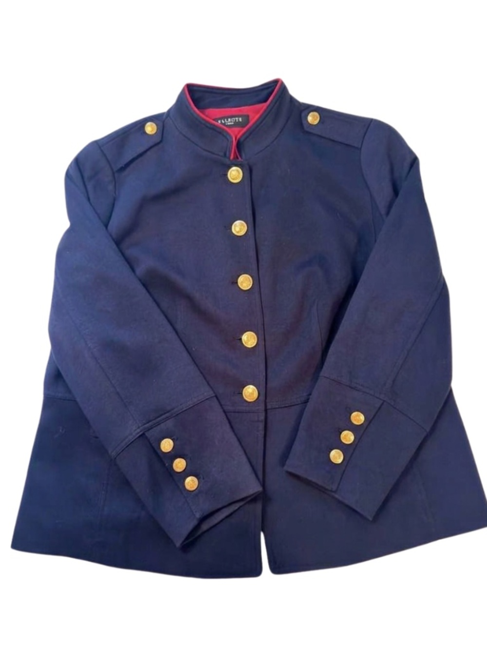 Talbots Women's Navy Blue Military Blazer With Gold Buttons 18W